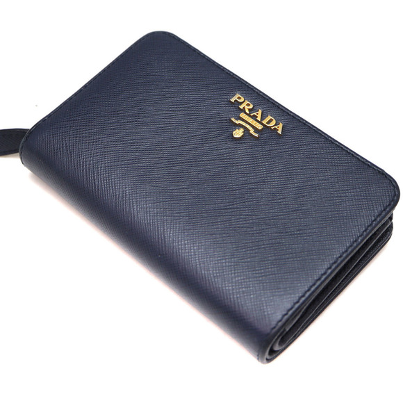 Prada leather navy bifold Wallet - Picture 1 of 6